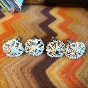 White rustic metal knobs